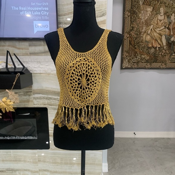 Ebonie n ivory Metallic Knit‎ Festival Top (290) - Picture 2 of 9